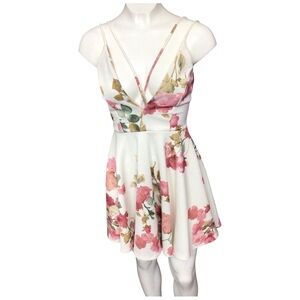 Lovely Day White and Pink Floral Dress